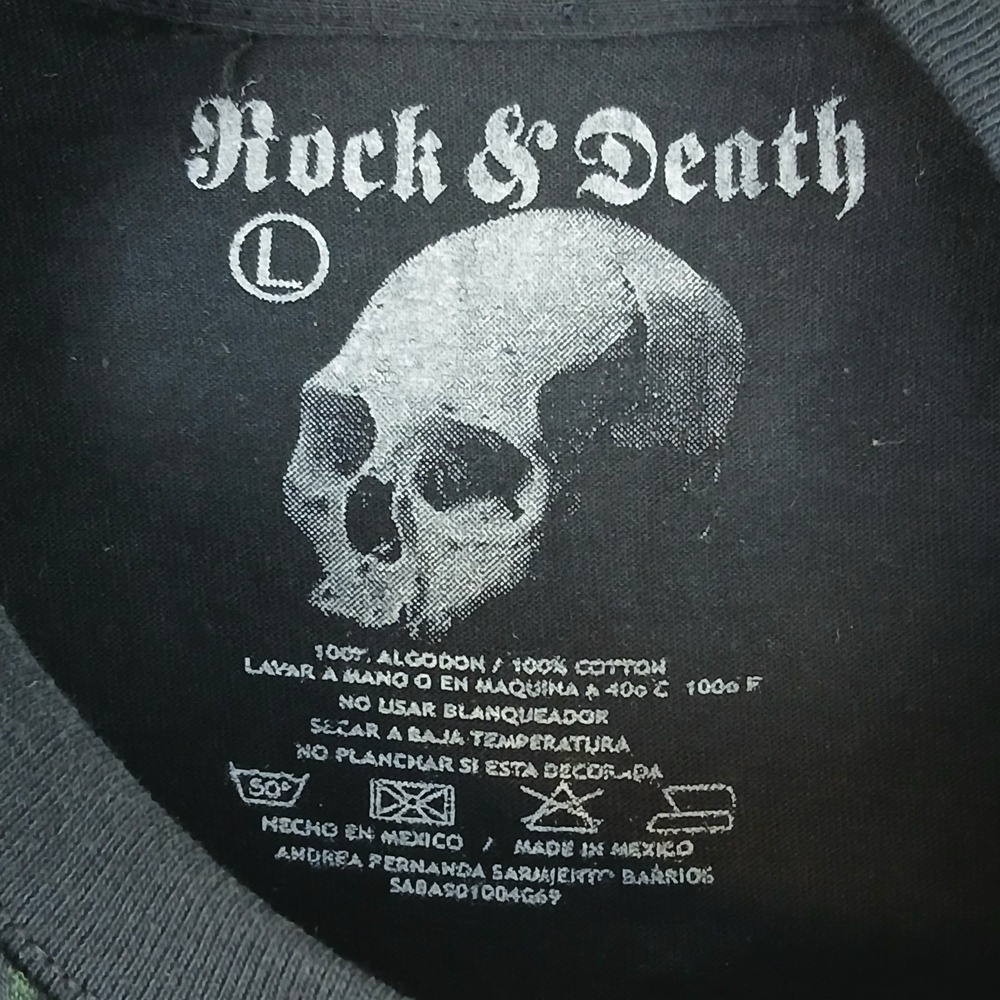 Rock & Death Motley Crue Large Mens T Shirt Embroidered Graphic 21x28 ** Small - Picture 4 of 11